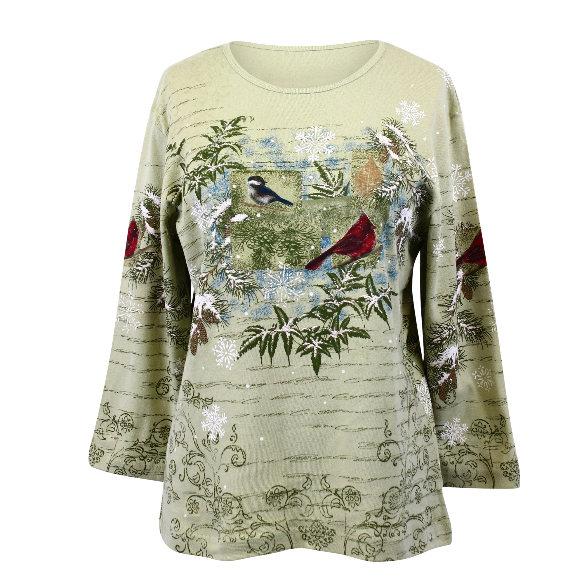 Cardinal Sampler 3/4 Sleeve Top