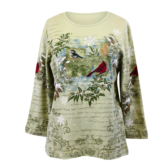 Cardinal Sampler 3/4 Sleeve Top
