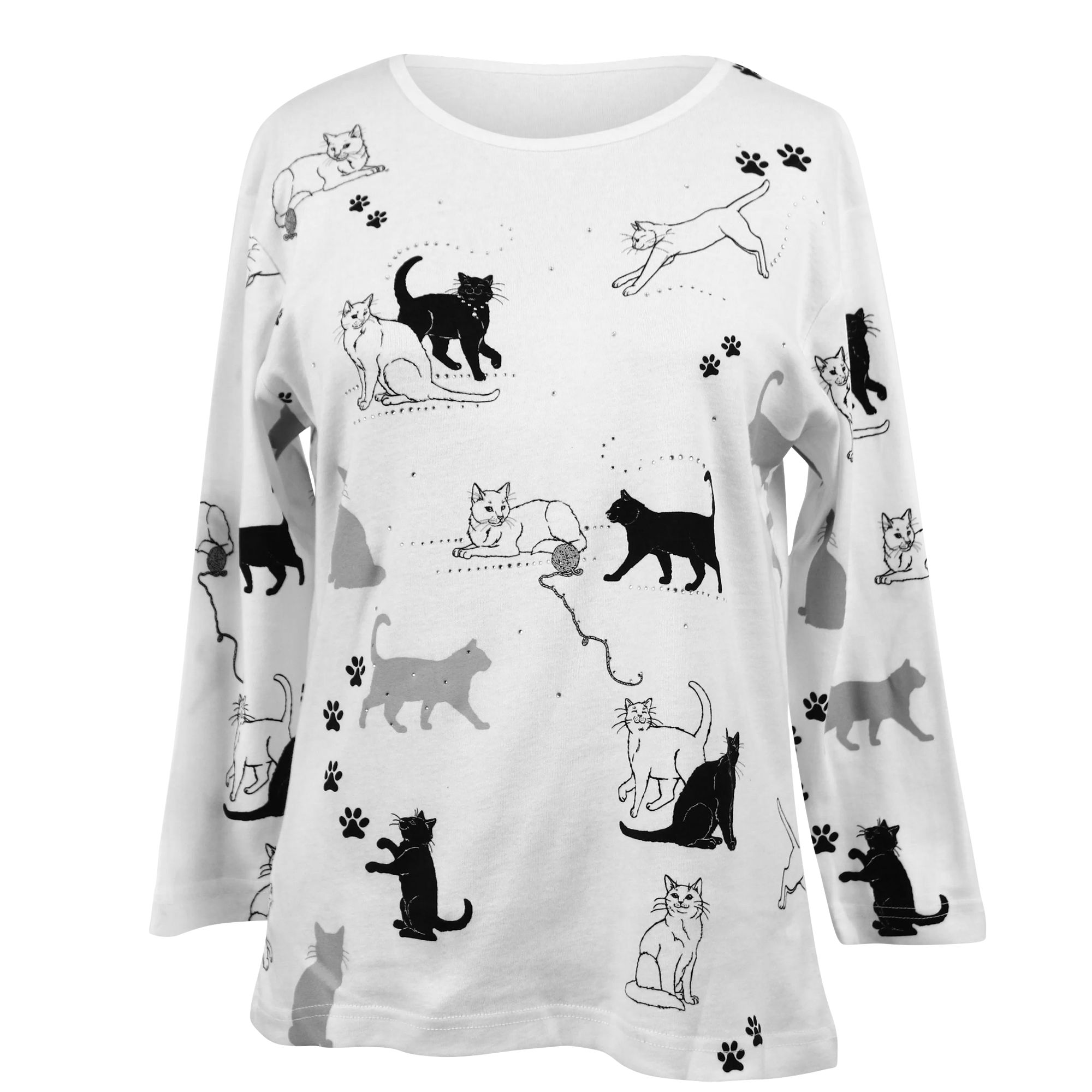 Fabritech Black and White Cats Women s Shirt 2XL