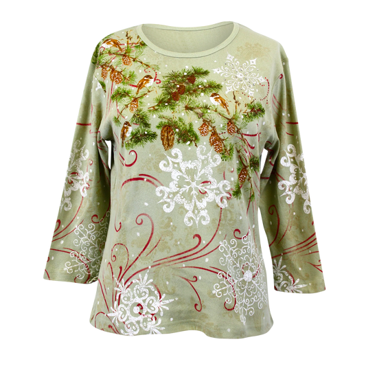 Chickadee Branch 3/4 Sleeve Top