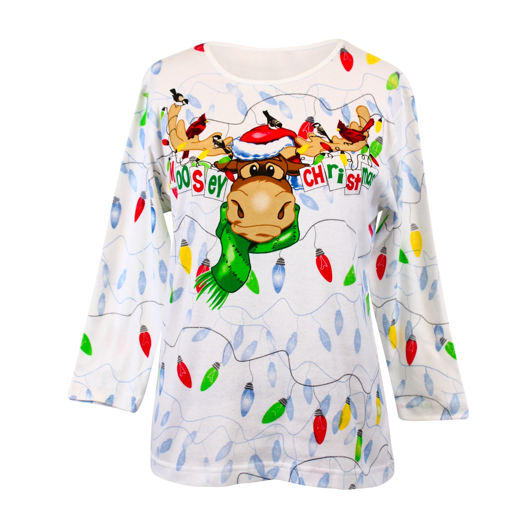Moosey Christmas 3/4 Sleeve Top