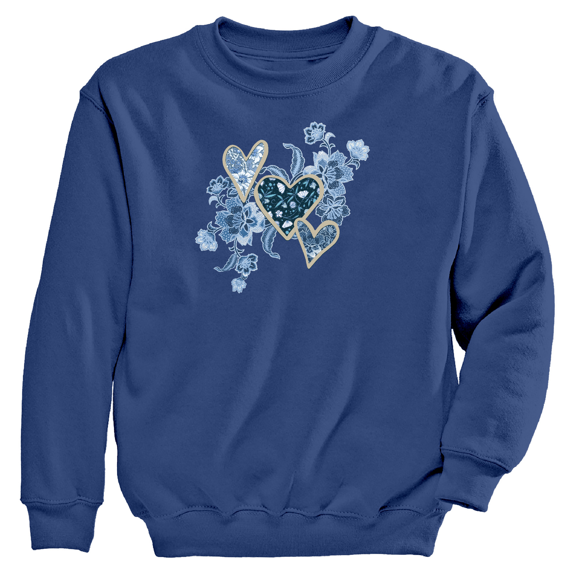Denim Hearts Women's Crew Neck Sweatshirt – My Morning Sun