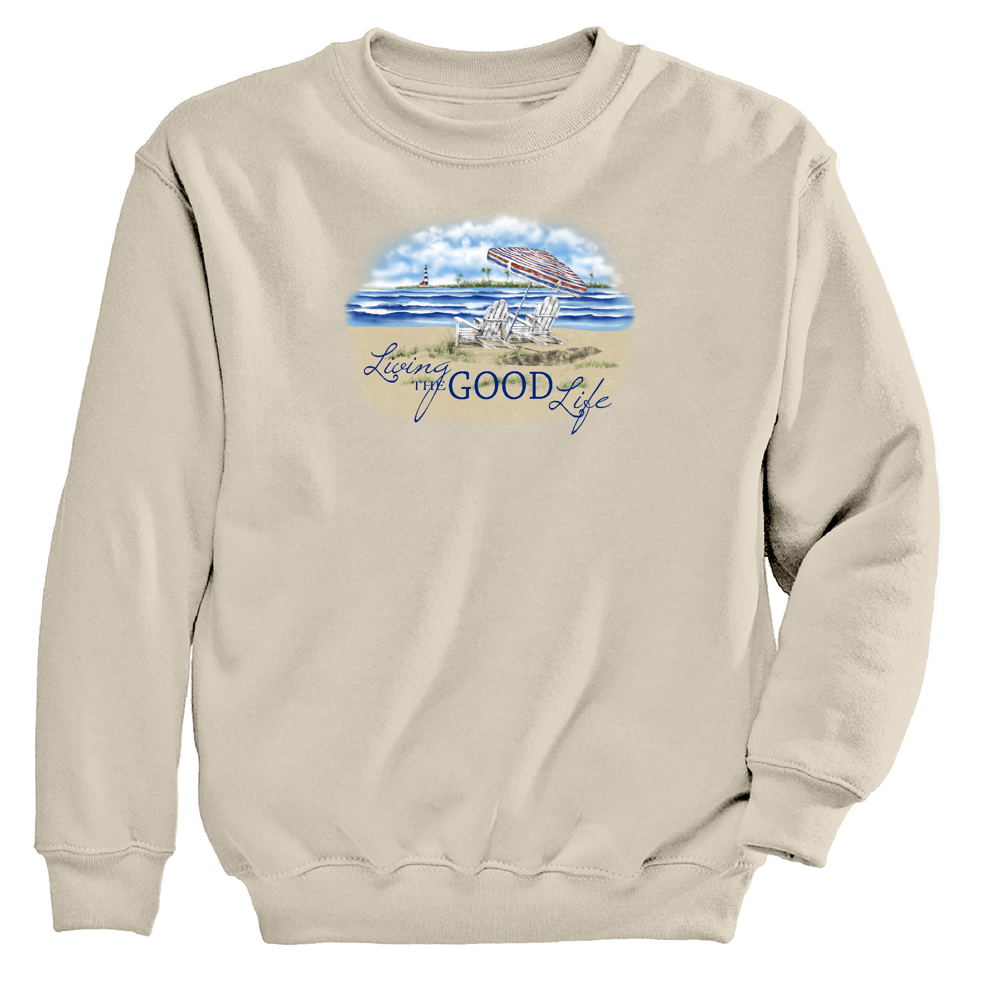 Womens 3X-Large Natural Moring Sun CrewNeck Sweatshirt