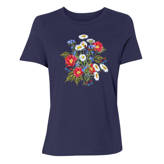 Womens 2X-Large Blue Relaxed Jersey T-Shirt