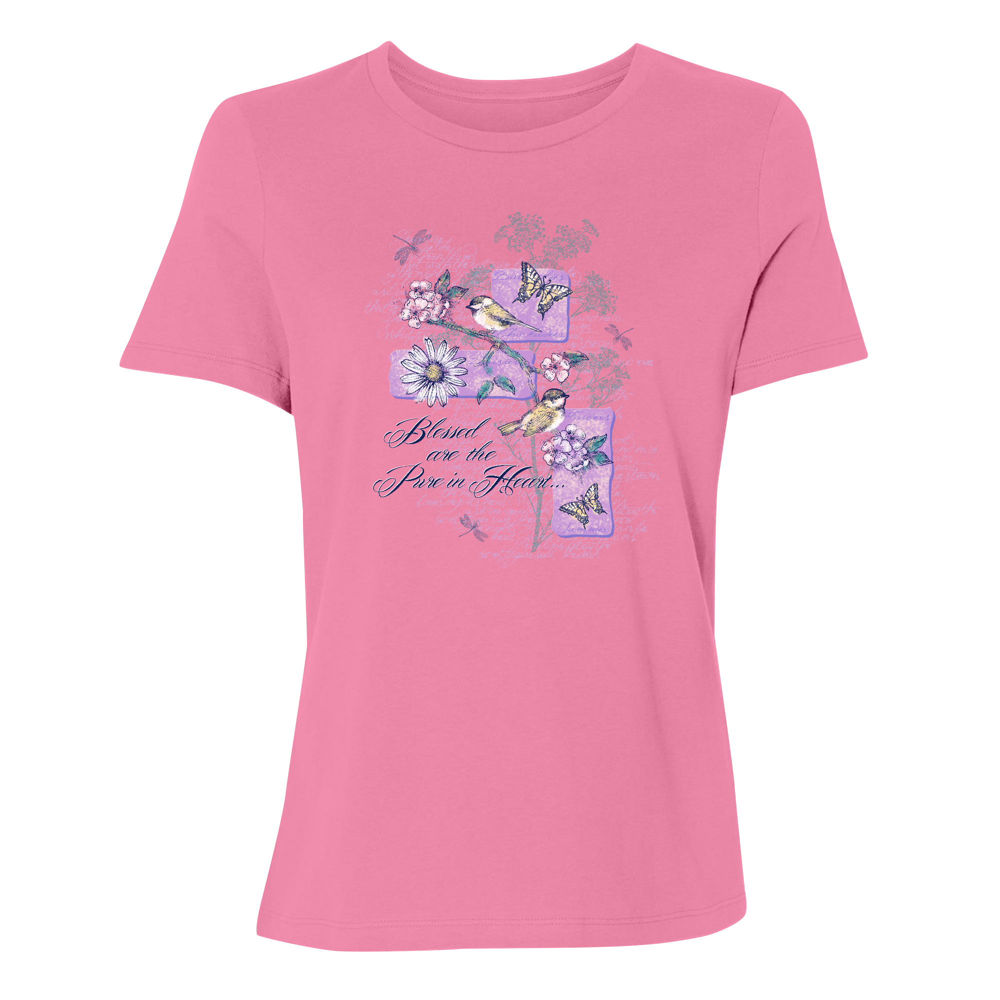 Womens 2X-Large Pink Relaxed Jersey T-Shirt