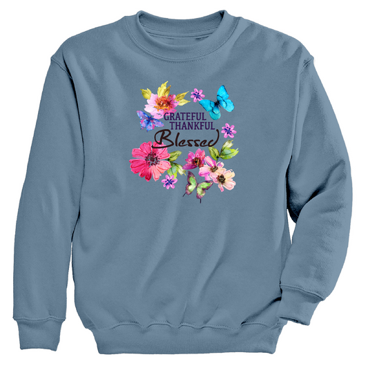 Womens 3X-Large Blue Moring Sun CrewNeck Sweatshirt