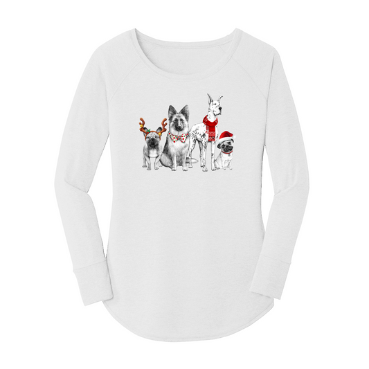 Womens X-Small White Long Sleeve Tunic Tee