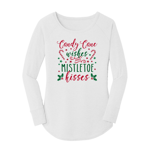 Womens X-Small White Long Sleeve Tunic Tee