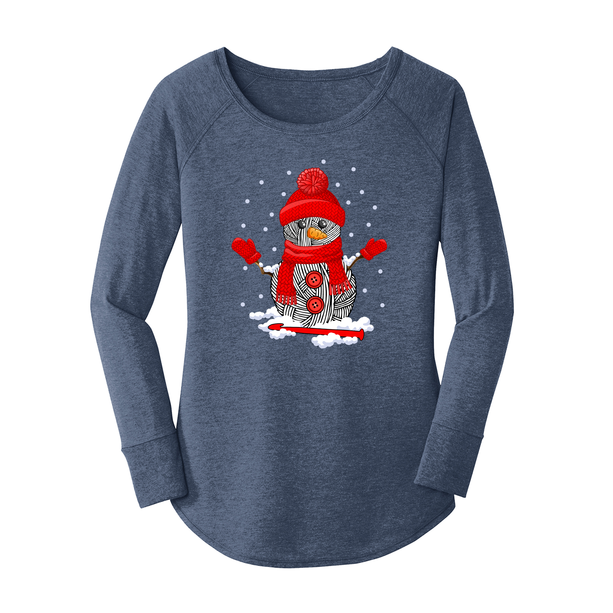 Womens X-Small Navy Heather Long Sleeve Tunic Tee