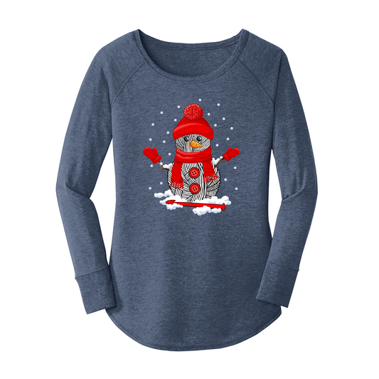 Womens X-Small Navy Heather Long Sleeve Tunic Tee