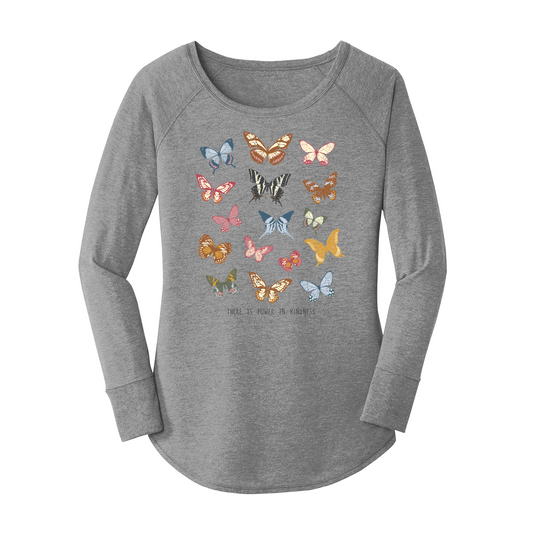 Womens X-Small Grey Long Sleeve Tunic Tee