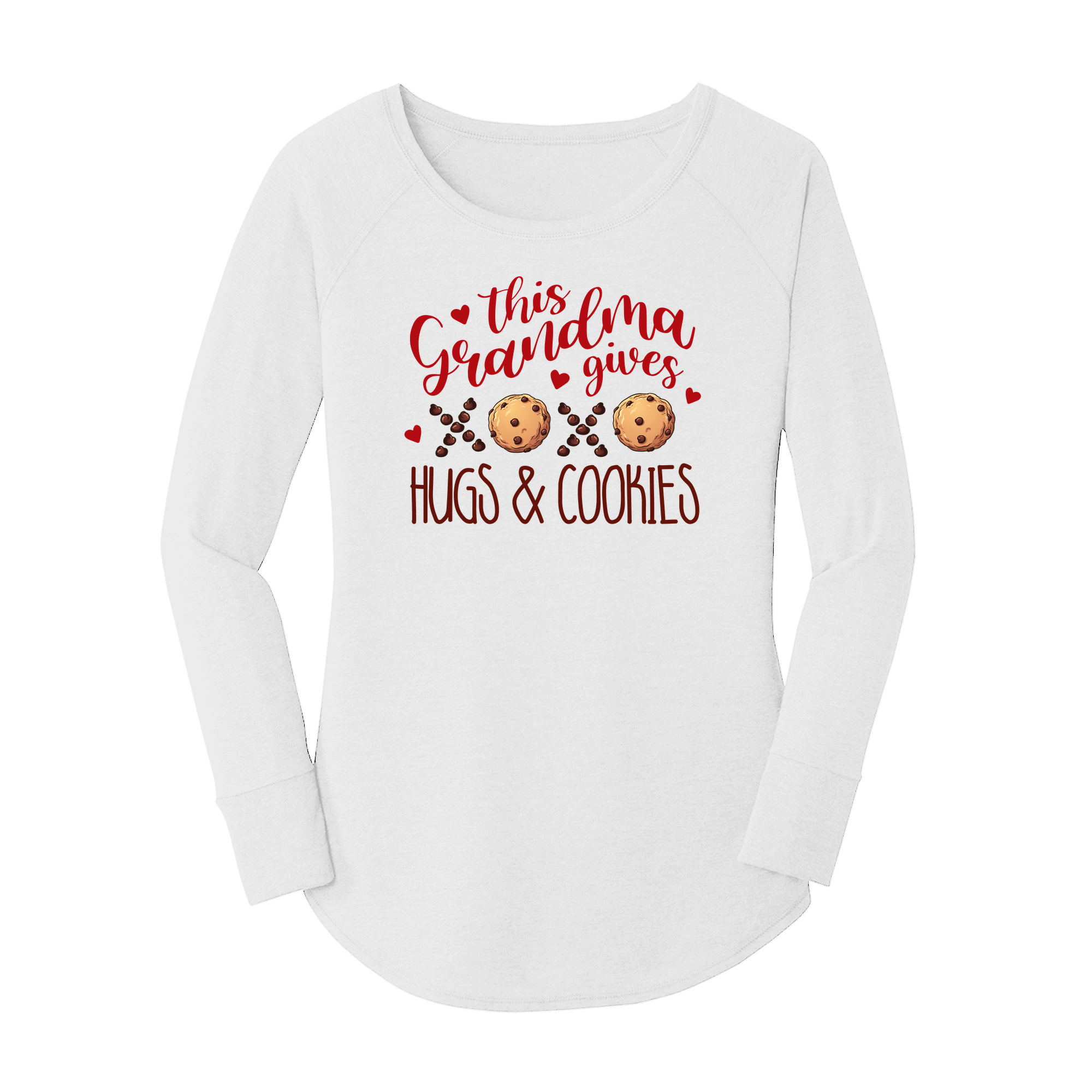 Womens X-Small White Long Sleeve Tunic Tee