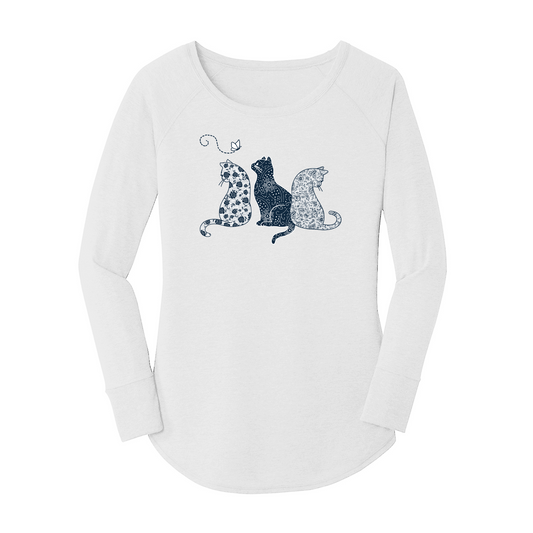 Womens X-Small White Long Sleeve Tunic Tee