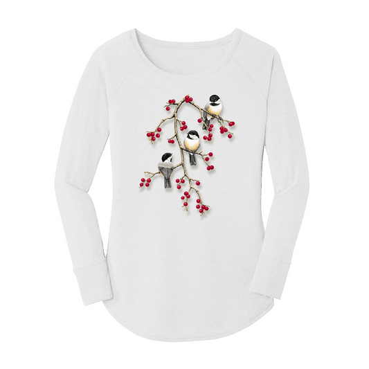 Womens X-Small White Long Sleeve Tunic Tee