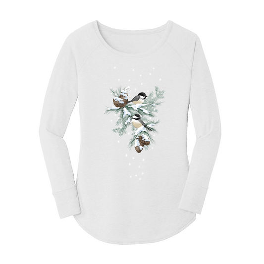 Womens X-Small White Long Sleeve Tunic Tee