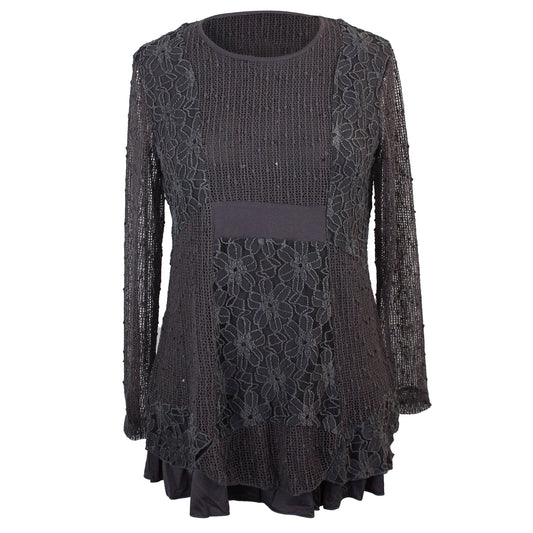 Mixed Media Lace Tunic