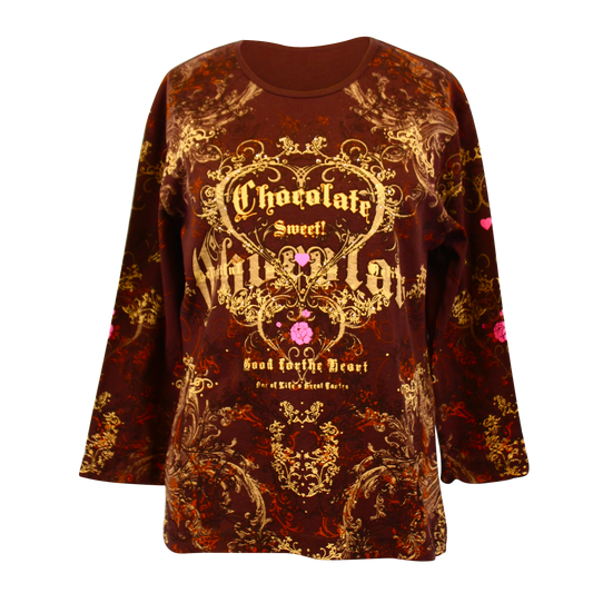 English Chocolate 3/4 Sleeve Top