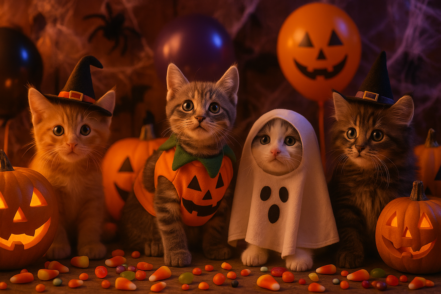 Halloween party kittens