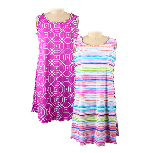 Bright Geo Stripe Reversible Dress