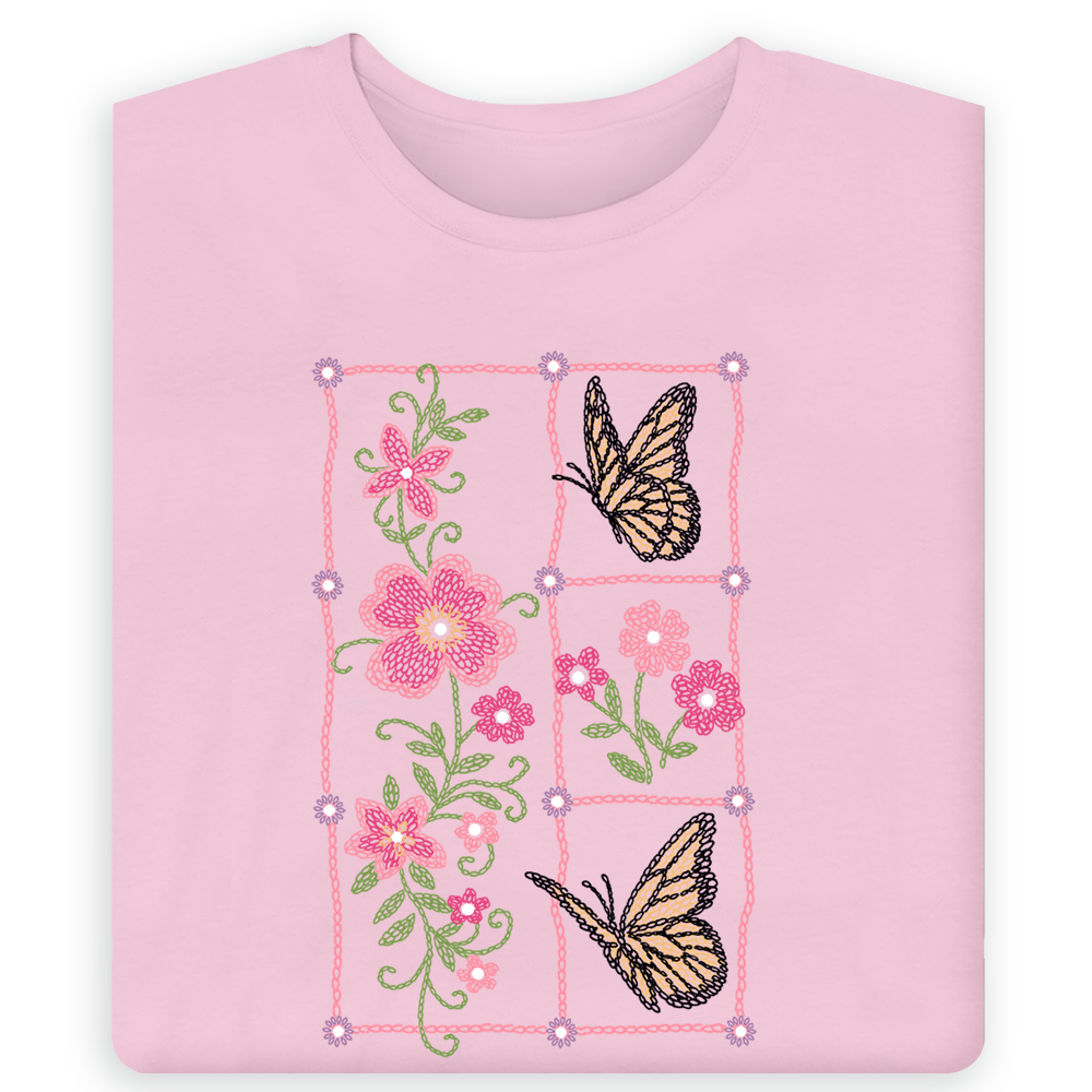 Floral Stitch Sampler T-Shirt